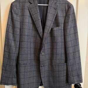 Classic Blue Checkered Men's Blazer